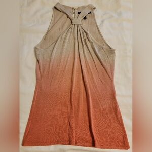 White House Black Market Beige and Tea Rose Ombre Tank Top Size Small